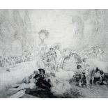 NORMAN ALFRED WILLIAM LINDSAY (1879-1969) Australian The Terrace Limited edition etching Signed in