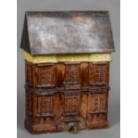 A 19th century pottery water cistern Of two tone architectural form,