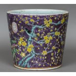 A Chinese porcelain jardiniere Of tapering form,