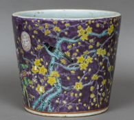 A Chinese porcelain jardiniere Of tapering form,