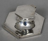 A George V silver capstan inkwell, hallmarked Sheffield 1930,