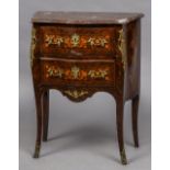 A small 19th century French marble topped commode The removable shaped marble top above two