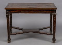 An 18th century Dutch parquetry inlaid centre table The rectangular top centred with geometric