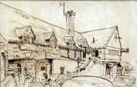 *AR PIERRE MERLIN (1918-2000) French Flood Street, Chelsea Pen and ink Signed,