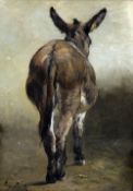 ENGLISH SCHOOL (19th/20th century) Study of a Donkey Oil on canvas Indistinctly signed 27 x 39 cm,