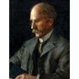 ENGLISH SCHOOL (20th century) Portrait, Possibly of Rudyard Kipling Oil on canvas 54 x 71 cm,