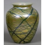 A large early 20th century iridescent glass vase, possibly Loetz (unsigned) Of ovoid form,