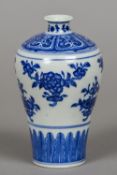 A Chinese blue and white porcelain vase Decorated with fruiting blossoms,