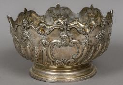 A Victorian silver punch bowl, hallmarked London 1899,