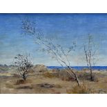 ENGLISH SCHOOL (20th century) Coastal Landscape Oil on board Indistinctly signed and dated 1963 49