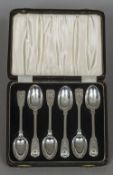 A set of six silver sundae spoons, hallmarked London 1878, maker's mark of Francis Higgins Fiddle,