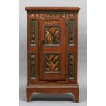 An 18th century Swedish painted pine marriage cupboard Typically decorated with initials flanking