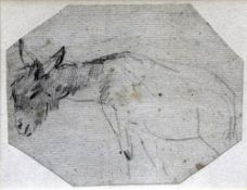 GEORGE FROST (1754-1821) British Donkey Study Pencil on laid paper 14 x 11 cm,