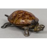 An early 20th century counter bell Formed as a tortoise. 17 cm wide.