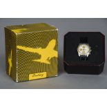 A Breitling stainless steel gentleman's chronograph wristwatch With 18 ct gold bezel and original