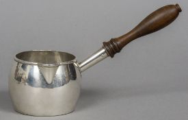 A George III silver brandy saucepan, hallmarked London 1784,