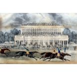 After JAMES POLLARD 91792-1867) British Race for the Gold Cup at Goodwood Coloured engraving,