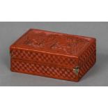 A 19th century cinnabar lacquered box Of rectangular form,