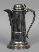 A large Sheffield plated stein The domed hinged top with acanthus cast thumbpiece above the