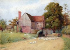 *AR FREDERICK STRATTON (1870-1960) British A Sussex Cottage Watercolour Signed 29 x 21.