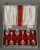 A set of six silver coffee spoons, hallmarked Newcastle 1852,