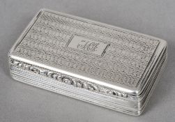 A George IV silver snuff box, hallmarked Birmingham 1827,