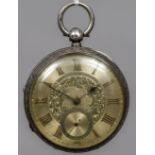 A large Victorian gentleman's silver pocket watch,