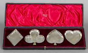 A set of four Victorian silver gaming counter trays, hallmarked Sheffield 1897,