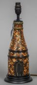 A modern Moorcroft pottery table lamp Formed as a brick pottery kiln. 36.5 cm high.