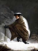 Manner of JOHN FAED (1819-1902) British Highlander in Snowy Landscape Oil on board 29 x 39 cm,