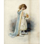 VICTOR VENNER (19th/20th century) British Flower Girl Watercolour heightened with