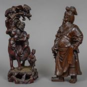 A Chinese carved hardwood, probably rosewood,