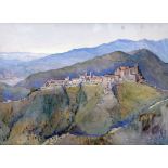 *AR HELEN LAVINIA COCHRANE (1868-1946) British Autumn in the Apennines Watercolour Signed 60 x 44.