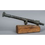 An early bronze rampart cannon, possibly Ottoman With scroll cast decoration,