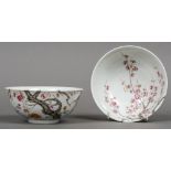 A pair of Chinese porcelain bowls Each externally and internally decorated with blossoming cherry