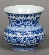 A Chinese blue and white porcelain vase Decorated with lotus strapwork and lappet bands,