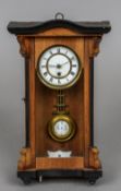 A late 19th century miniature Vienna wall clock Of typical form,
