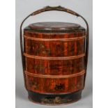 A 19th/20th century Japanese lacquered wood marriage chest and cover Of three sections and