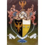 ENGLISH SCHOOL (18th/19thcentury) Armorial Watercolour and bodycolour 34 x 50 cm,