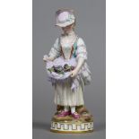 A pair of 19th century Meissen porcelain figures Formed as a young man and a young woman,