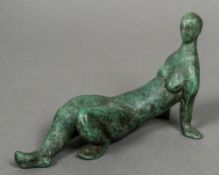 Manner of HENRY MOORE (1898-1986) British Reclining Figure Limited edition bronze,