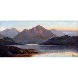 JOHN HENRY BOEL (19th/20th century) British Mountainous Loch Scene Oil on canvas Signed 40 x 19 cm,