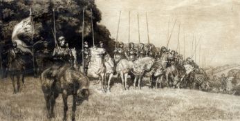 GEORGE GASCOYNE (1862-1933) British Battle Dawn Limited edition etching Signed in pencil and dated