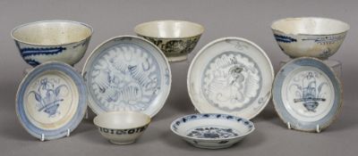 A quantity of Chinese Tek Sing cargo blue and white porcelain Comprising: two dishes,