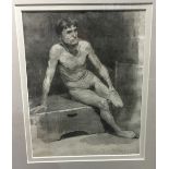 *AR SIR ALFRED JAMES MUNNINGS (1878-1959) British Nude Life Study Watercolour en grisaille Signed,