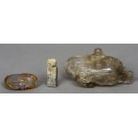 A Chinese clear hardstone or possibly rock crystal brush washer Carved with three young boys;