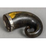 A 19th century Scottish horn snuff mull Of typical hinged form. 8.5 cm high.