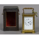 A 19th century brass cased carriage clock Of typical form,