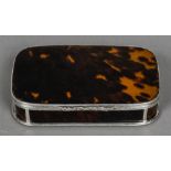 An 18th/19th century Dutch silver mounted tortoiseshell box Of rounded rectangular form,