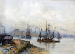 STUART DUNCAN (9th/20th century) British Thames Scene (from label on old